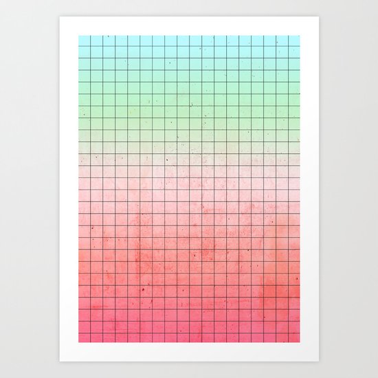 Watermelon Geometry Art Print