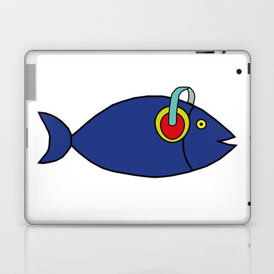 Fish and headphones Laptop & iPad Skin
