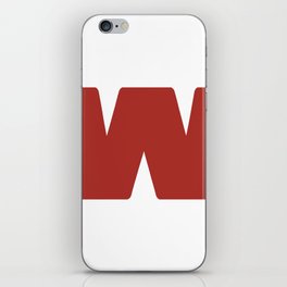 w (Maroon & White Letter) iPhone Skin