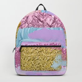 Purple Plum Gold & Blue Brushes Backpack