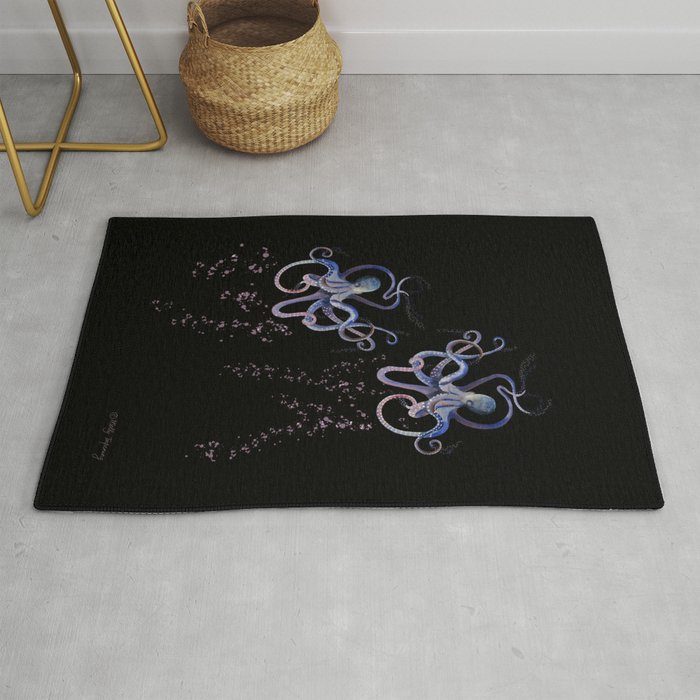Swimming together - Octopus  Rug