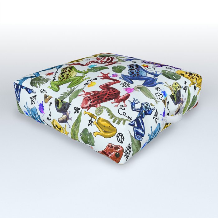 Colorful Poison Frog Outdoor Floor Cushion