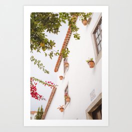 Street in Portugal - Pastel Houses Art Print