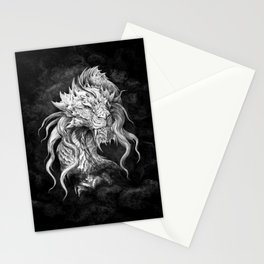 Dark Side Japanese Dragon portrait on black background | Graphit Stationery Cards