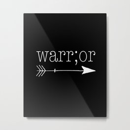 Warrior - black Metal Print