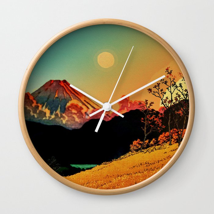 New Year's Morning in Shades of Orange - Nature Landscape Wall Clock