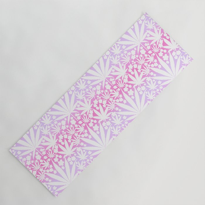 Psychedelic Cannabis And Flowers Purple Haze Yoga Mat