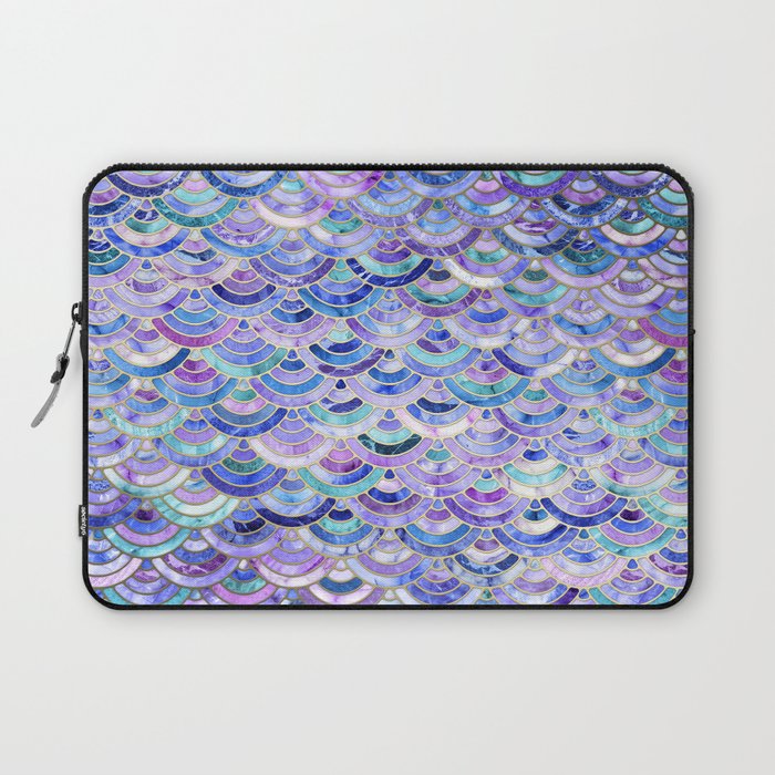 Marble Mosaic in Amethyst and Lapis Lazuli Laptop Sleeve