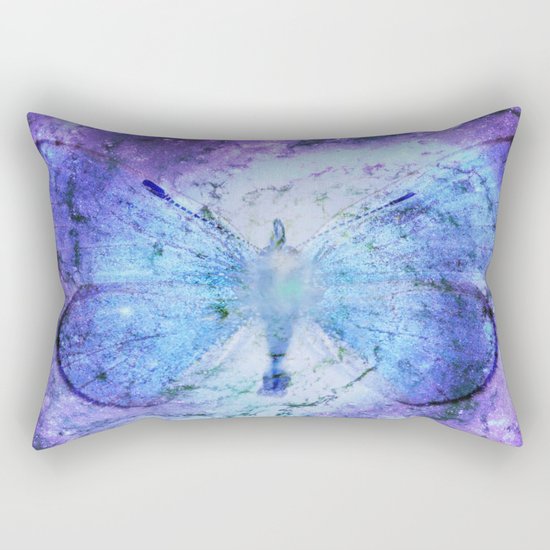 Celestial Butterfly Violet Blue Rectangular Pillow