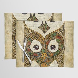 Owl, in the style of Book of Kells Placemat
