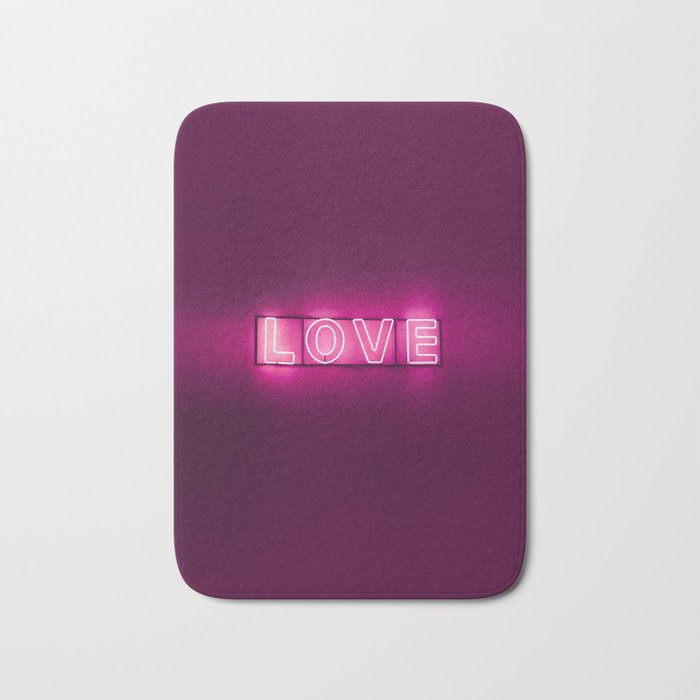Love Neon Sign Bath Mat