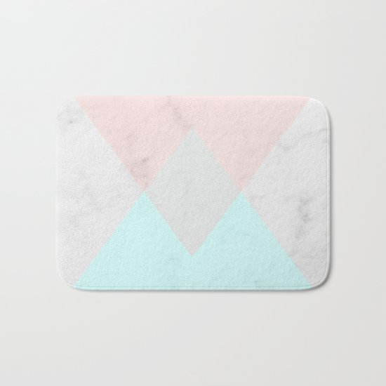 Geometric Marble Bath Mat