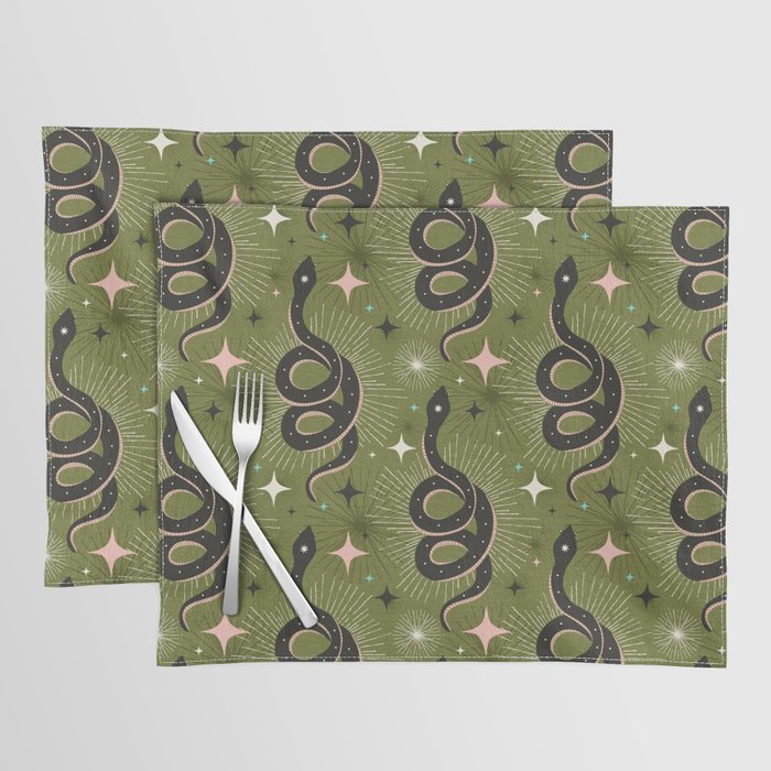 Slither Through The Stars Green Placemat