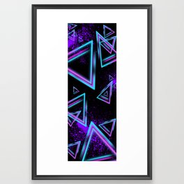 Triangle Neon Framed Art Print