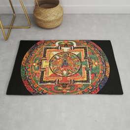 Buddhist Mandala 32 Area & Throw Rug