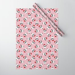 Schnauzer Santa Hat Wrapping Paper | Christmasschnauzer, Digital, Teal, Schnauzer, Christmasdog, Pink, Animal, Pattern, Dogwithhat, Funny 