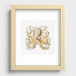 Vintage marine octopus - sandy shores Recessed Framed Print