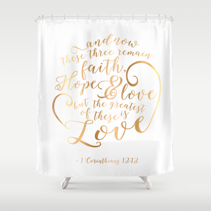 Faith Hope Love Shower Curtain By, Faith Love Shower Curtain