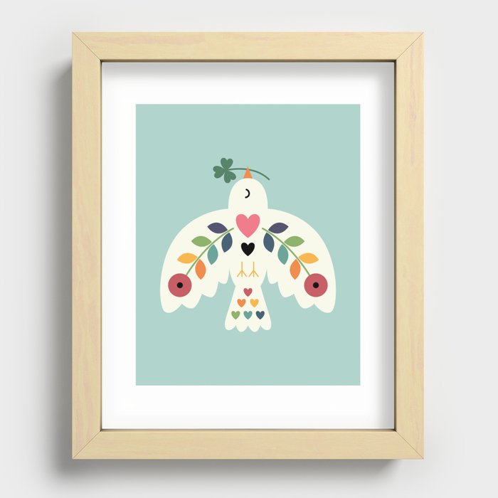 Luck Peace Love Recessed Framed Print
