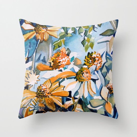 Carnival of Daisies Throw Pillow
