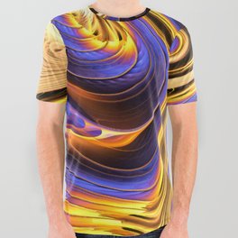 Abstract Waves Pattern  All Over Graphic Tee