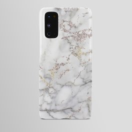 Champagne Rose Gold Blush Metallic Glitter Foil On Gray Marble Android Case