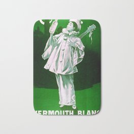 Chambéry moonstruck pierrot emerald green vermouth blanc inventeur C. Comoz de Chambery clown liquor vintage advertisement poster / posters Bath Mat