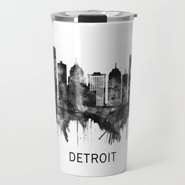 Detroit Michigan Skyline BW Travel Mug