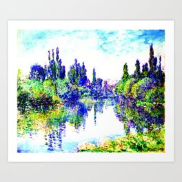 Claude Monet - Morning on the Seine, near Vetheuil 1878 Art Print