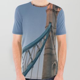 Great Britain Photography - Sunset Shining On The Tower Bridge In London All Over Graphic Tee