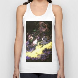 Purple and Yellow fluid pour abstract painting Unisex Tank Top