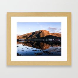 Norway, summer sunset reflection Framed Art Print