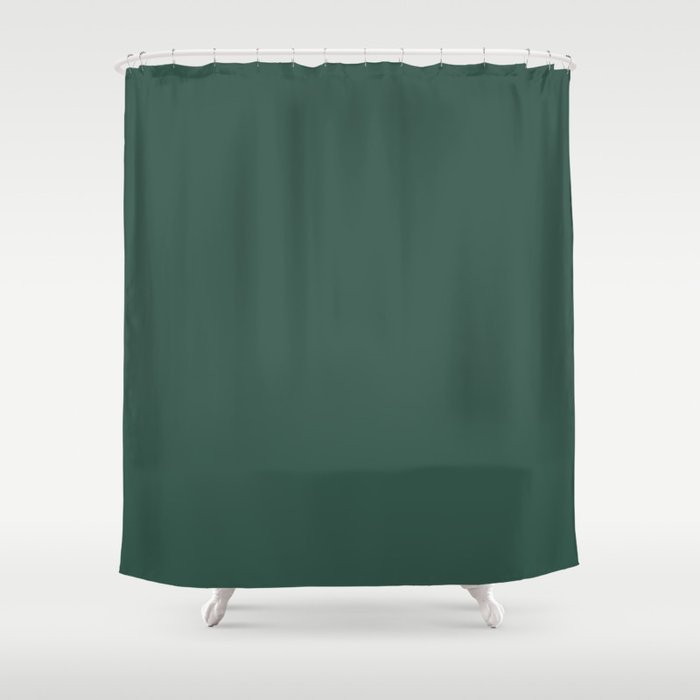 Dark Green Solid Color Pantone Hunter Green 19-5511 TCX Shades of Blue-green Hues Shower Curtain