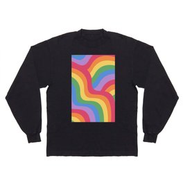 PRIDE Flag Rainbow Retro Swirls III Long Sleeve T-shirt