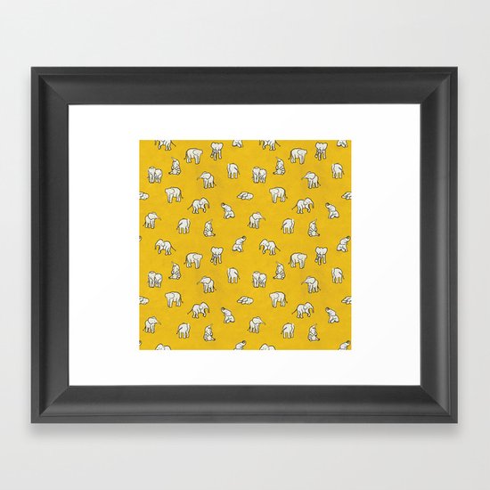indian baby elephants Framed Art Print