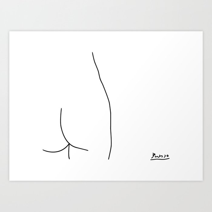 Picasso - Nude Line Art Art Print