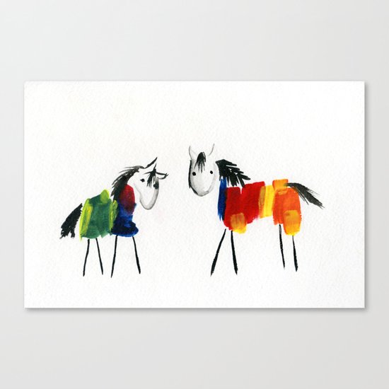 Little Rainbow Ponies Canvas Print