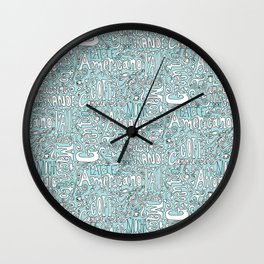 Coffee Lingo  - Blue Wall Clock