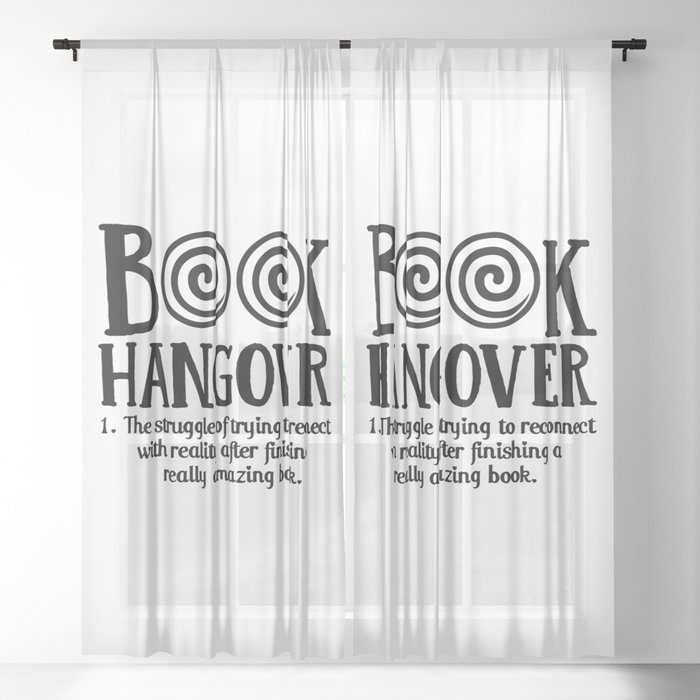 Funny Book Hangover Definition Sheer Curtain