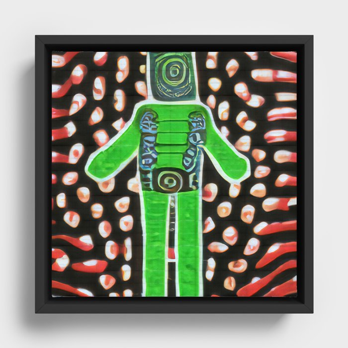 Aboriginal robot AI painting Framed Canvas