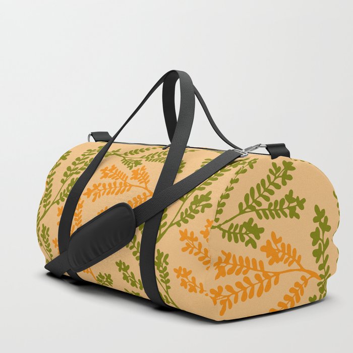 Green and yellow herbs seamless pattern Duffle Bag