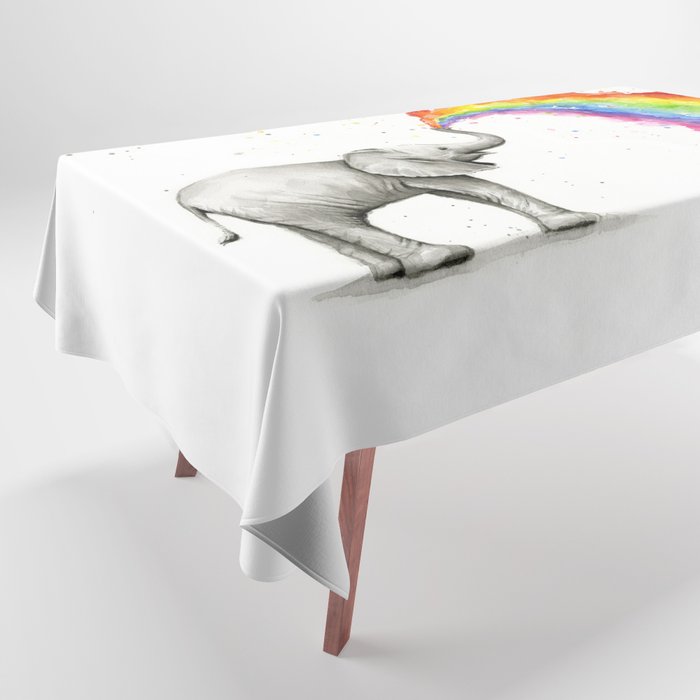 Rainbow Baby Elephant Tablecloth