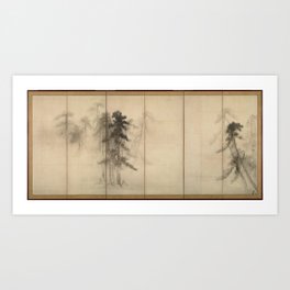 Japanese Art Print - Hasegawa Tohaku - Pine Trees, Right (16th Century) Art Print