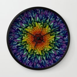 Rainbow Bloom Wall Clock
