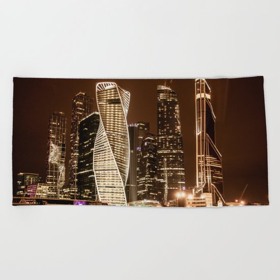 Moscow city Beach Towel