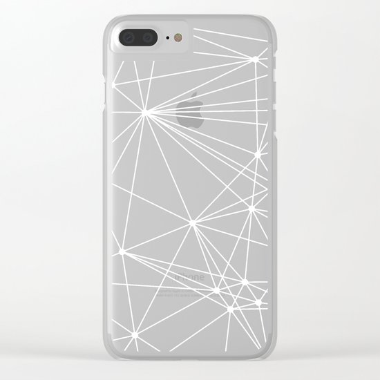 Black & White Geometric Web II Clear iPhone Case