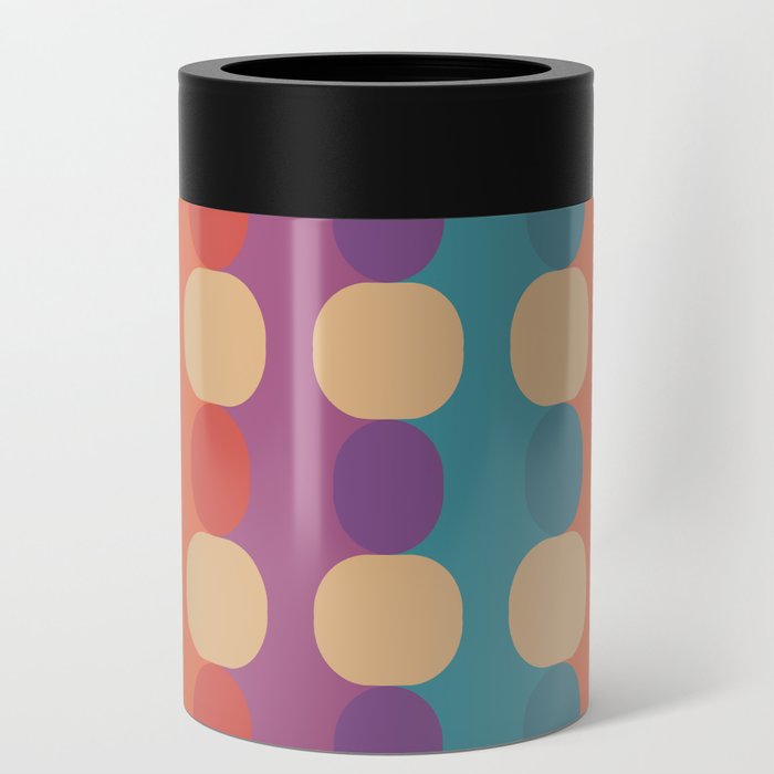 Colorful Retro Geometric Abstract Bead Pattern 721 Can Cooler