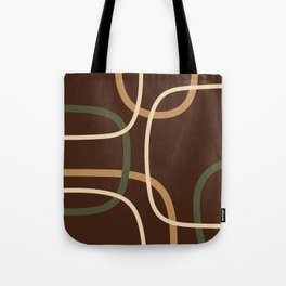 Abstract brown mid century shapes Tote Bag