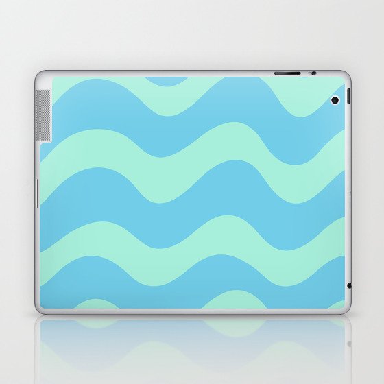 Retro Candy Waves - Blue Laptop & iPad Skin