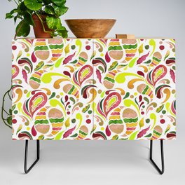 Paisley Blast - Lime & Red Palette  Credenza